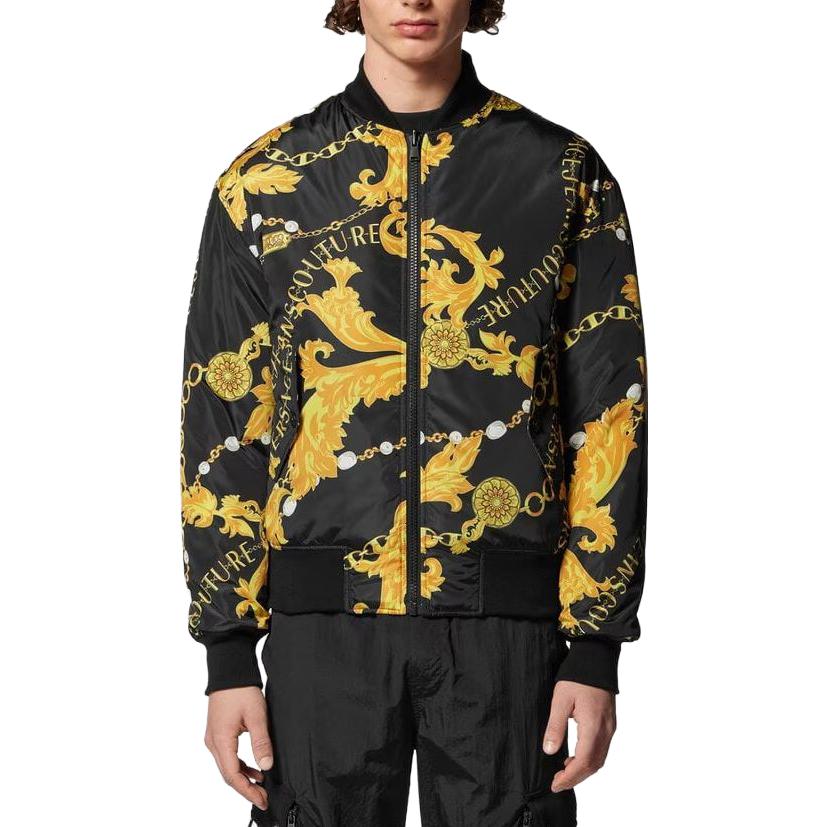 Versace  Black Gold Zipper Letter Print Long Sleeve Jacket E75GASD0-04ECQS7-0EG89 圖 4