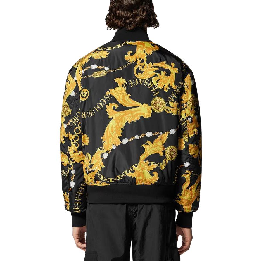 Versace  Black Gold Zipper Letter Print Long Sleeve Jacket E75GASD0-04ECQS7-0EG89 圖 5