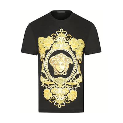 VERSACE Black Graphic Print Short Sleeve T-Shirt A83669-A224589-A008