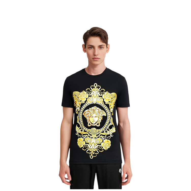 VERSACE  Black Graphic Print Short Sleeve T-Shirt A83669-A224589-A008 圖 5