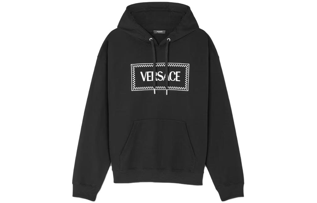 VERSACE  Black Hoodie with Letter Print Design. 1012564-1A09063-1B000 圖 2