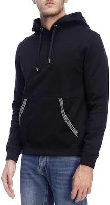 베르사체 블랙 로고 레터 프린트 드로스트링 후드티. A81512S-A234889-A1008 Purchase 베르사체 블랙 로고 레터 프린트 드로스트링 후드티. A81512S-A234889-A1008