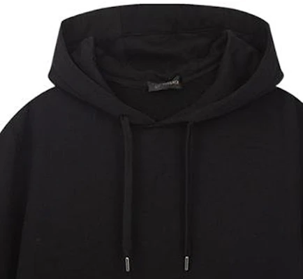 베르사체 블랙 로고 레터 프린트 드로스트링 후드티. A81512S-A234889-A1008 Details for 베르사체 블랙 로고 레터 프린트 드로스트링 후드티. A81512S-A234889-A1008