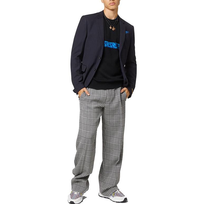 VERSACE  Black Knit Wool Sweater with Logo Lettering Print. 1003703-1A02549-1B000 圖 3