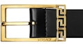 Shop VERSACE Cinturón de Piel Negra con Hebilla Metálica Grabada con Logo - 3CM. 1015105-1A08779_1B00V