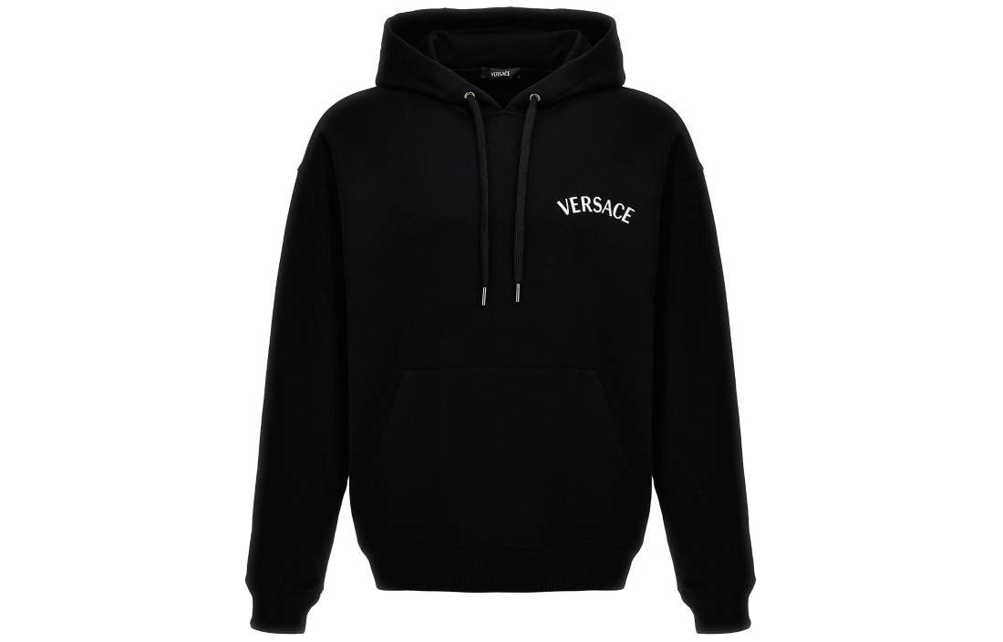 Order VERSACE Hoodie Hitam Logo Huruf - Lengan Panjang, Slim Fit. 1013979-1A09923-1B000