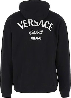 VERSACE Hoodie Hitam Logo Huruf - Lengan Panjang, Slim Fit. 1013979-1A09923-1B000 Lookbook VERSACE Hoodie Hitam Logo Huruf - Lengan Panjang, Slim Fit. 1013979-1A09923-1B000