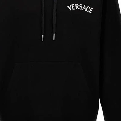 VERSACE Hoodie Hitam Logo Huruf - Lengan Panjang, Slim Fit. 1013979-1A09923-1B000 Sizing VERSACE Hoodie Hitam Logo Huruf - Lengan Panjang, Slim Fit. 1013979-1A09923-1B000