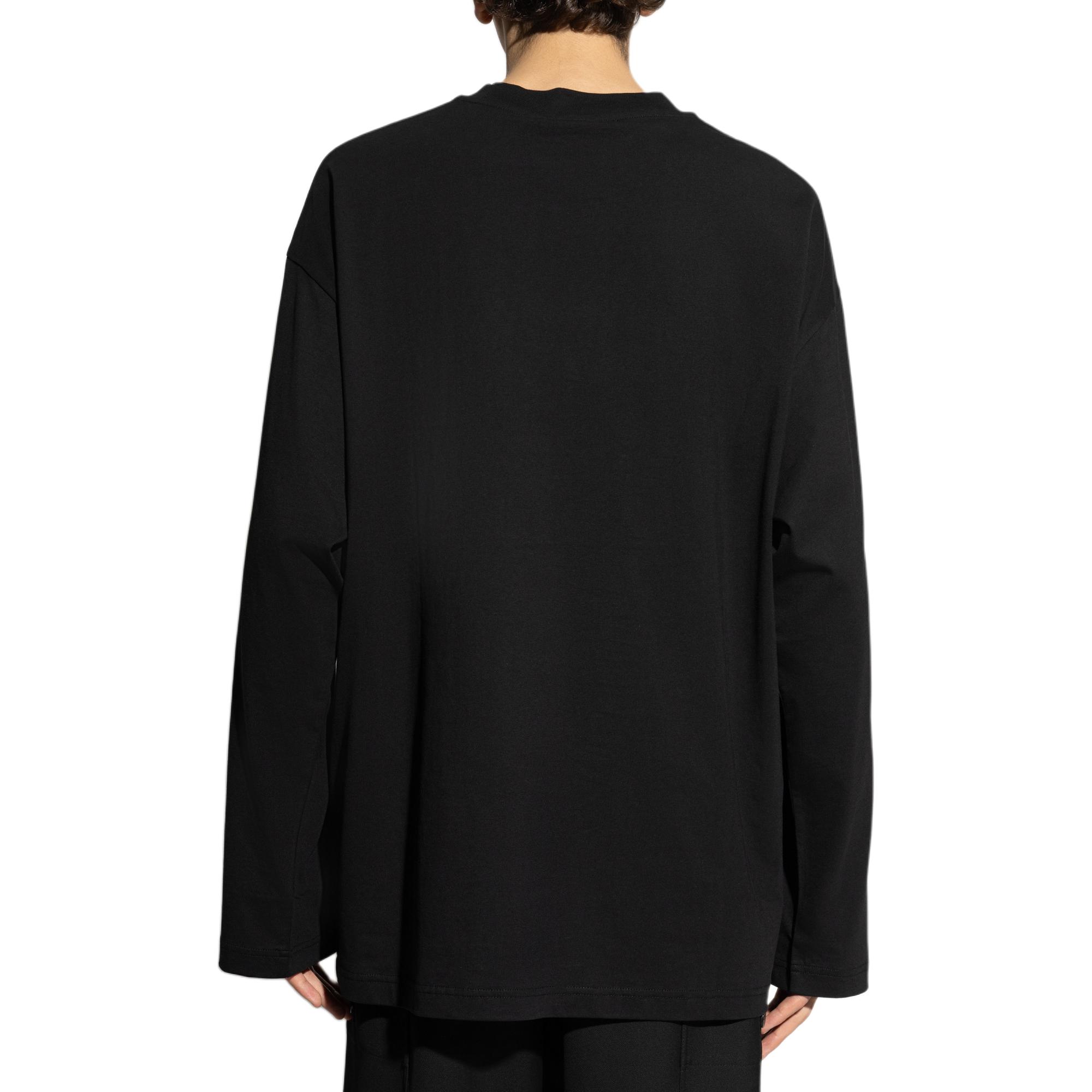 Shop Sudadera Versace Negra Letras Estampadas Cuello Redondo Ajuste Holgado 77GAHE00-CJ00E-899