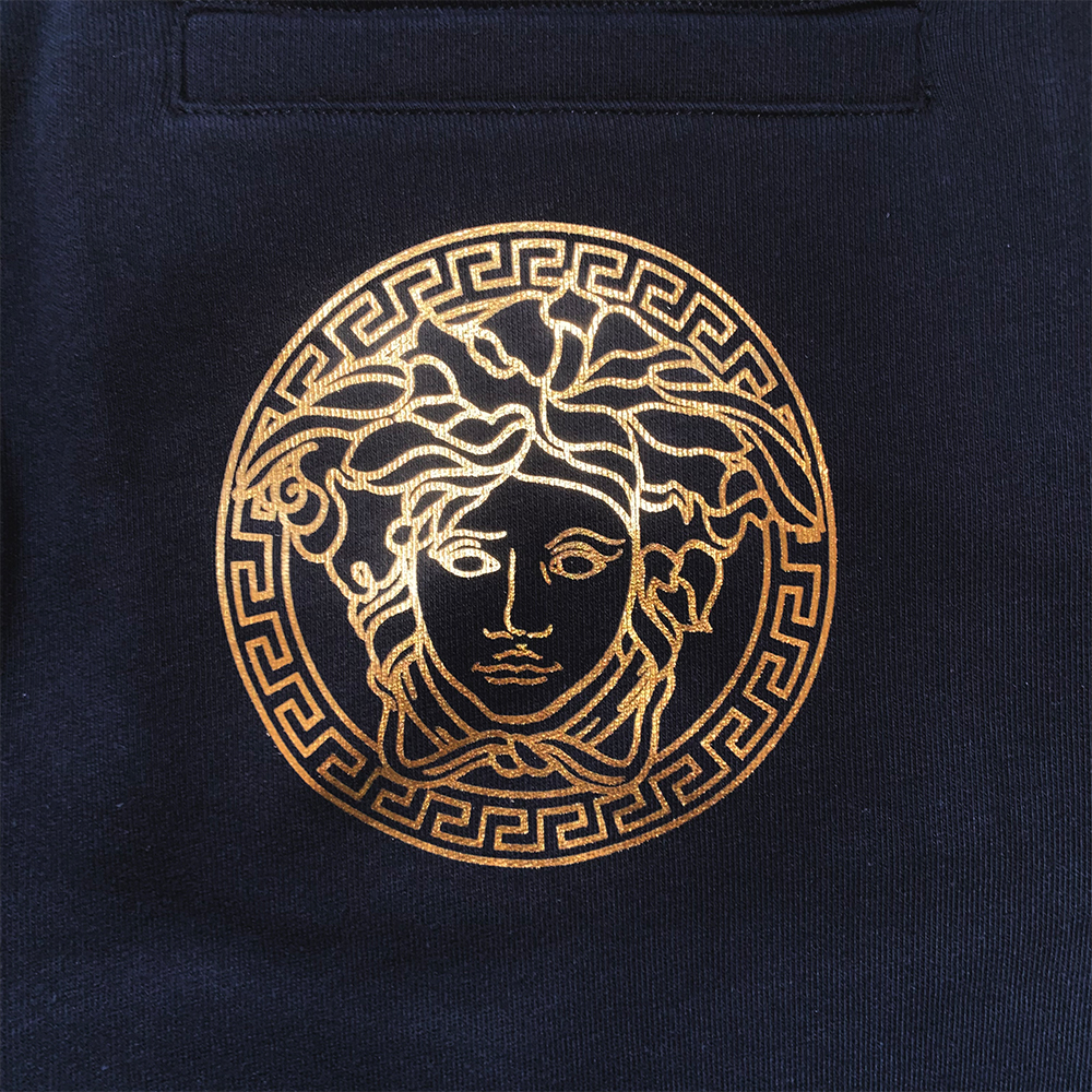 Purchase VERSACE 黑色徽标松紧腰徽章休闲裤 运动裤 A89515S-A234889-2B150