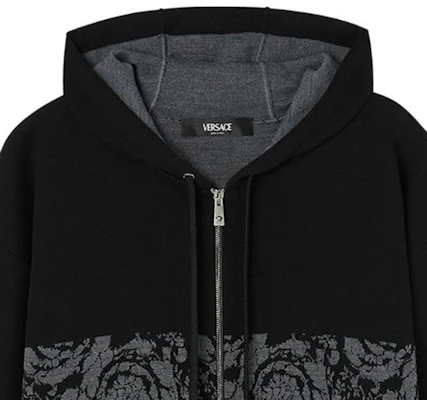 VERSACE Hoodie Jacket Hitam Logo Bordir. 1013254-1A09454-1B000 Details for VERSACE Hoodie Jacket Hitam Logo Bordir. 1013254-1A09454-1B000