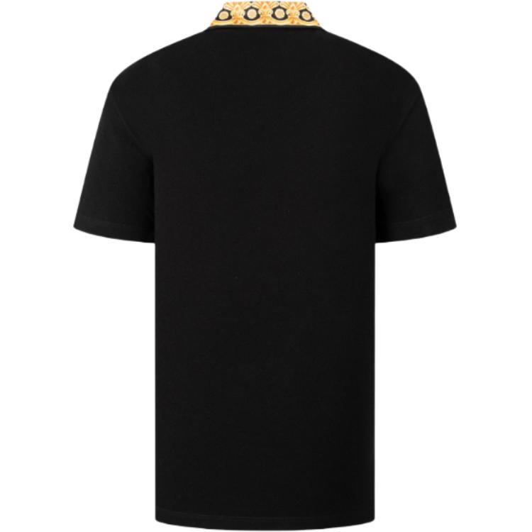 Lookbook VERSACE  Black Logo Embroidered Polo Shirt Short Sleeve 1012260-1A10242-2B130