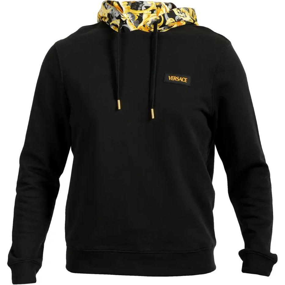 Order VERSACE  Black Logo Patch Casual Hooded Sweatshirt 1015093-1A10596-5B000