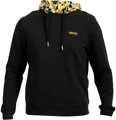 VERSACE Black Logo Patch Casual Hooded Sweatshirt 1015093-1A10596-5B000 Order VERSACE Black Logo Patch Casual Hooded Sweatshirt 1015093-1A10596-5B000