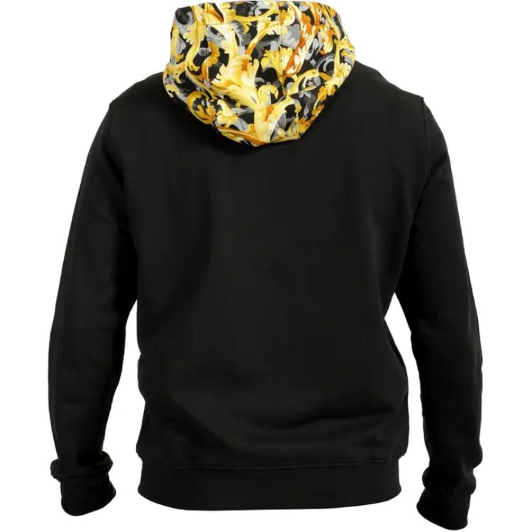 Lookbook VERSACE  Black Logo Patch Casual Hooded Sweatshirt 1015093-1A10596-5B000