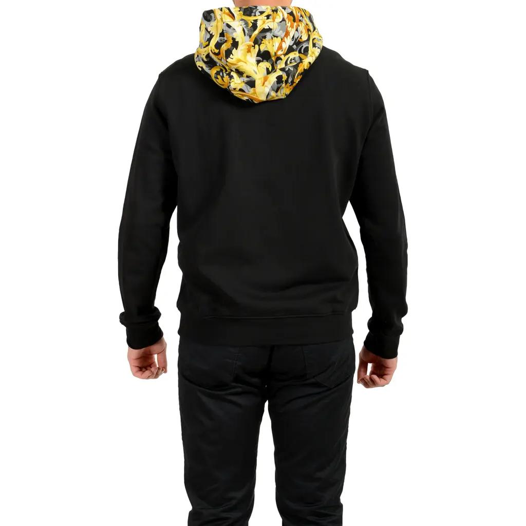 Purchase VERSACE  Black Logo Patch Casual Hooded Sweatshirt 1015093-1A10596-5B000