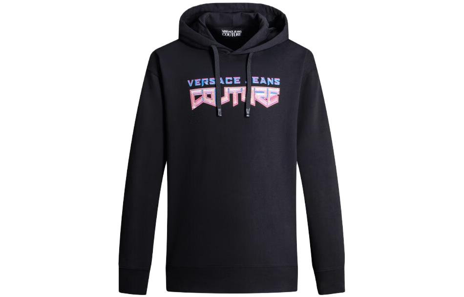 Order VERSACE Hoodie Hitam Cetakan Logo 73GAIP04-ECF01P-E899