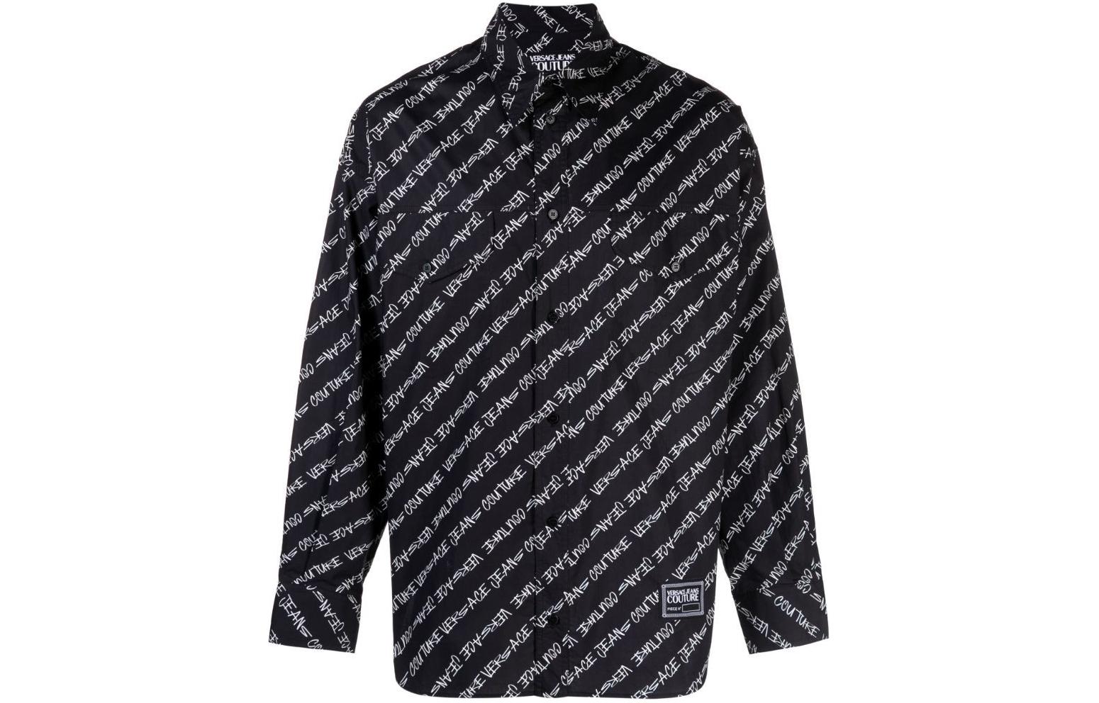 Order VERSACE Baju Kasual Lengan Panjang Cetak Logo Hitam. 75GAL21-6NS319-899