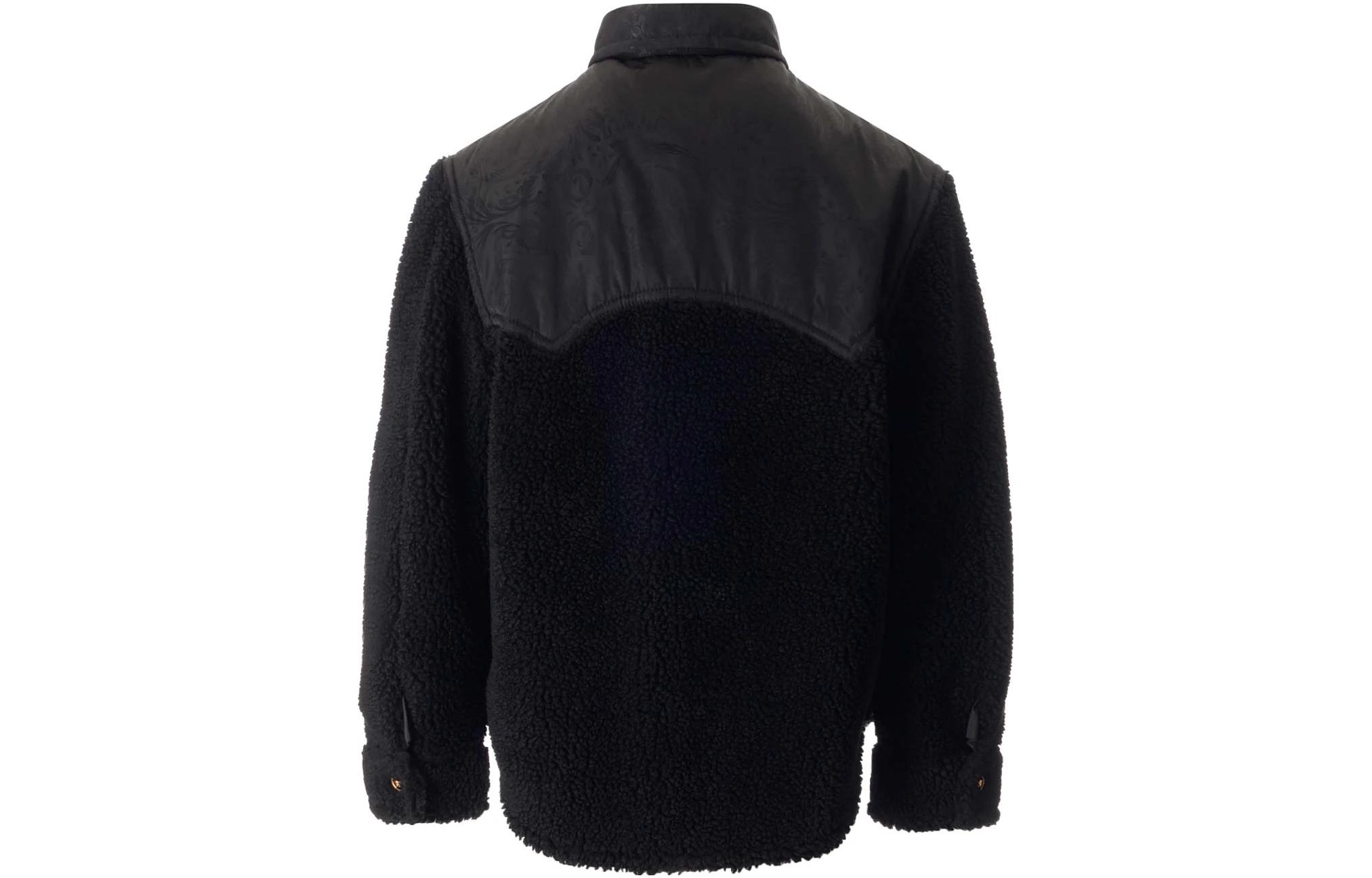 VERSACE  Black Long-Sleeve Single-Breasted Patchwork Jacket 1010223-1A07444-1B000 圖 3