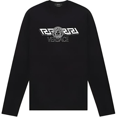 范思哲 黑色印花纯色长袖T恤 1004229-1A02800-1B000 Buy 范思哲 黑色印花纯色长袖T恤 1004229-1A02800-1B000