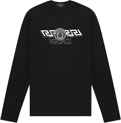 范思哲 黑色印花纯色长袖T恤 1004229-1A02800-1B000 Order 范思哲 黑色印花纯色长袖T恤 1004229-1A02800-1B000