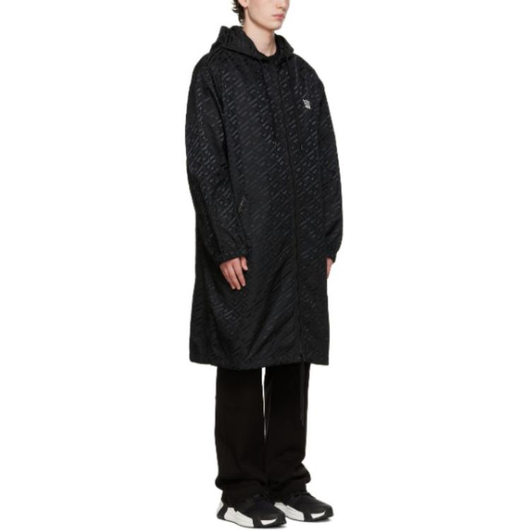 VERSACE  Black Mid-Length Logo Print Hooded Long Sleeve Windbreaker. 1004347-1A02924-1B000 圖 3