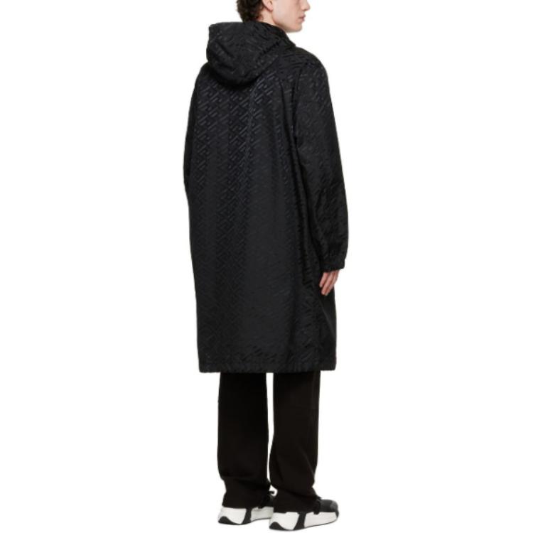 VERSACE  Black Mid-Length Logo Print Hooded Long Sleeve Windbreaker. 1004347-1A02924-1B000 圖 4