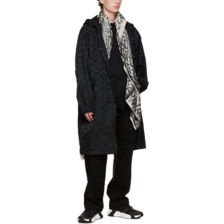 VERSACE  Black Mid-Length Logo Print Hooded Long Sleeve Windbreaker. 1004347-1A02924-1B000 圖 5