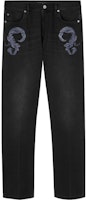 VERSACE Black Mid-Rise Embroidered Pattern Casual Jeans 1013905-1A09784-1D510 VERSACE Black Mid-Rise Embroidered Pattern Casual Jeans 1013905-1A09784-1D510