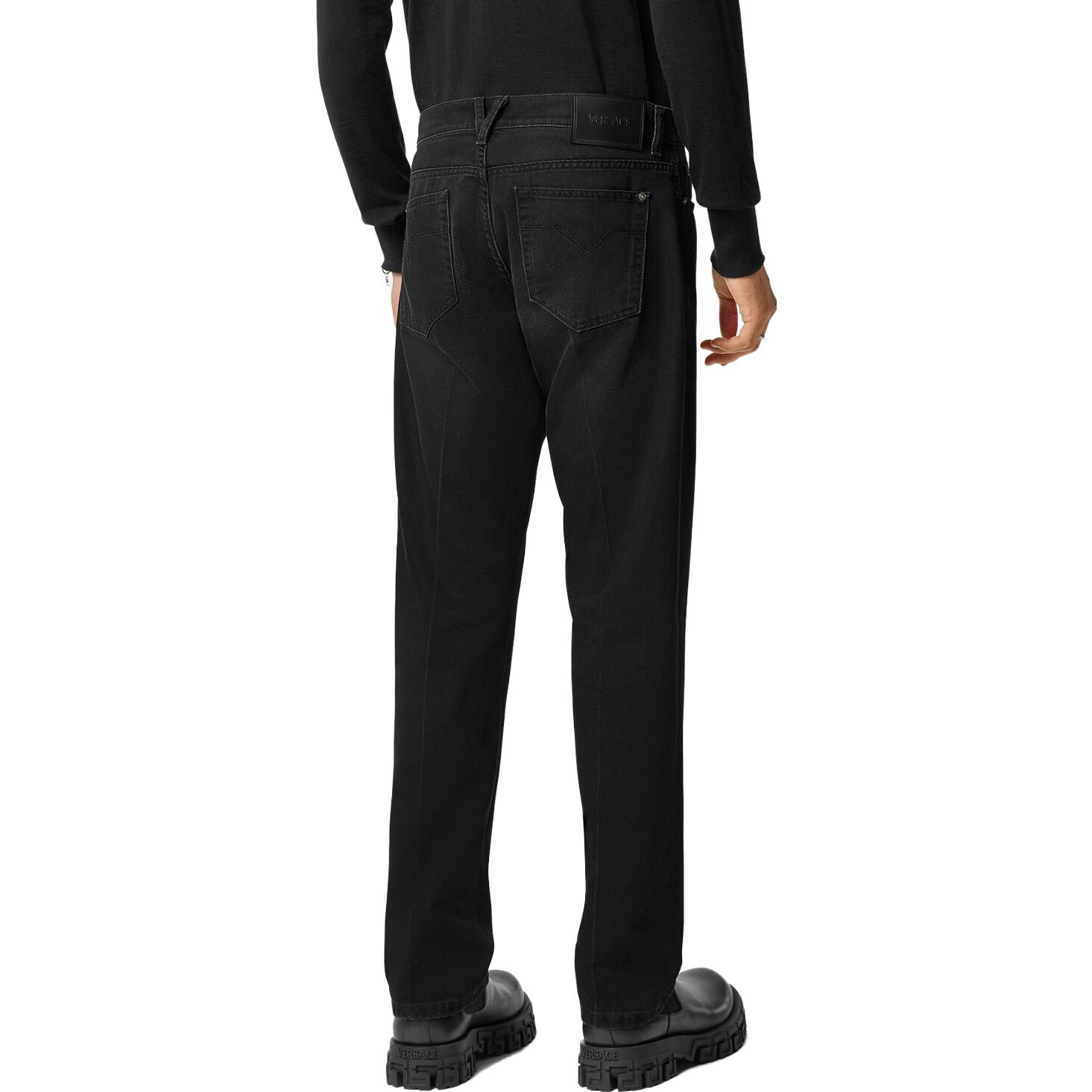 Purchase 베르사체 블랙 미드라이즈 자수 패턴 캐주얼 진 1013905-1A09784-1D510