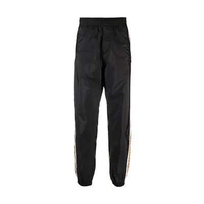 VERSACE Black Pattern Stripe Jogger Knit Sweatpants 10081121-A05737-5U670