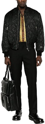 VERSACE Black Patterned Jacquard Bomber Jacket 1012669-1A08759-1B000 Lookbook VERSACE Black Patterned Jacquard Bomber Jacket 1012669-1A08759-1B000