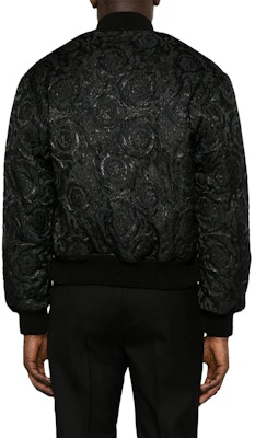 VERSACE Black Patterned Jacquard Bomber Jacket 1012669-1A08759-1B000 Shop VERSACE Black Patterned Jacquard Bomber Jacket 1012669-1A08759-1B000