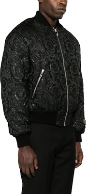 VERSACE Black Patterned Jacquard Bomber Jacket 1012669-1A08759-1B000 Purchase VERSACE Black Patterned Jacquard Bomber Jacket 1012669-1A08759-1B000