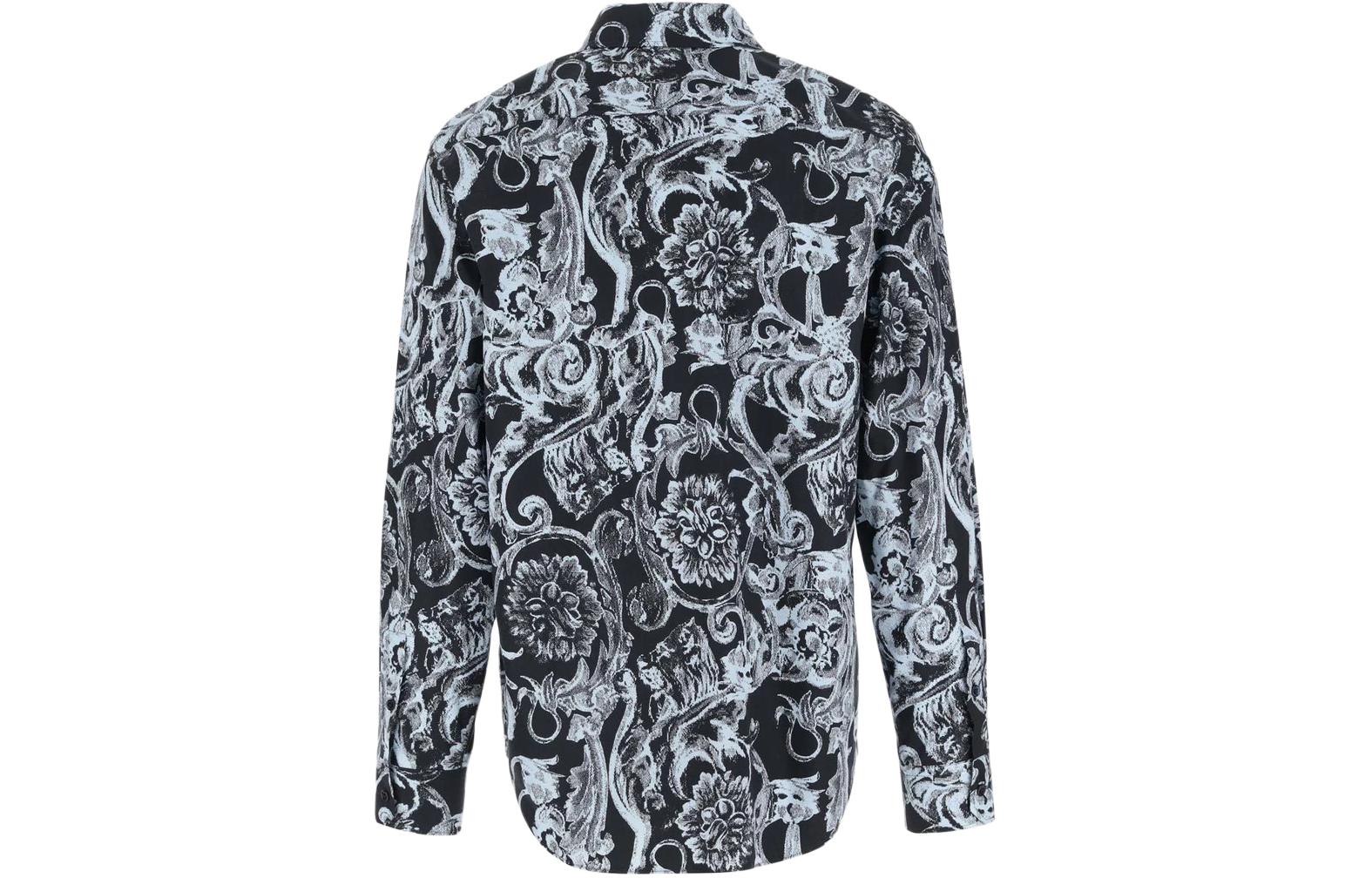 Lookbook VERSACE Kemeja Hitam Bermotif Lengan Panjang Berkerah. 1013870-1A09746-5U970