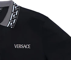 Sizing VERSACE 黑色刺繡胸口標誌POLO衫 1002545-1A01875-1B0000