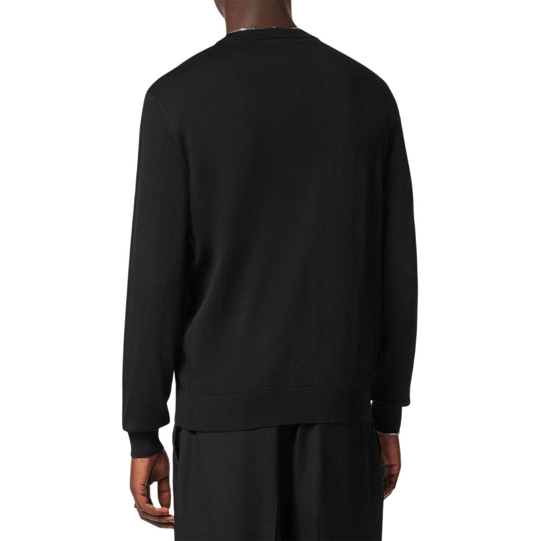 VERSACE  Black Pullover Sweatshirt with Solid Logo Embroidery. 1015031-1A10570-1B000 圖 5