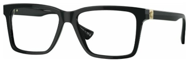VERSACE Black Rectangular Optical Frame with Side Lettering. VE3328GB1 VERSACE Black Rectangular Optical Frame with Side Lettering. VE3328GB1