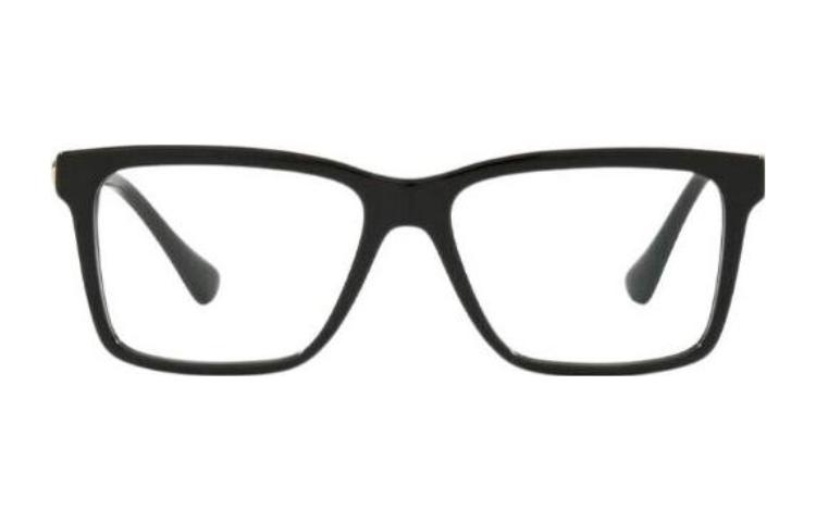 Lookbook VERSACE Bingkai Optik Persegi Panjang Hitam dengan Huruf Samping. VE3328GB1