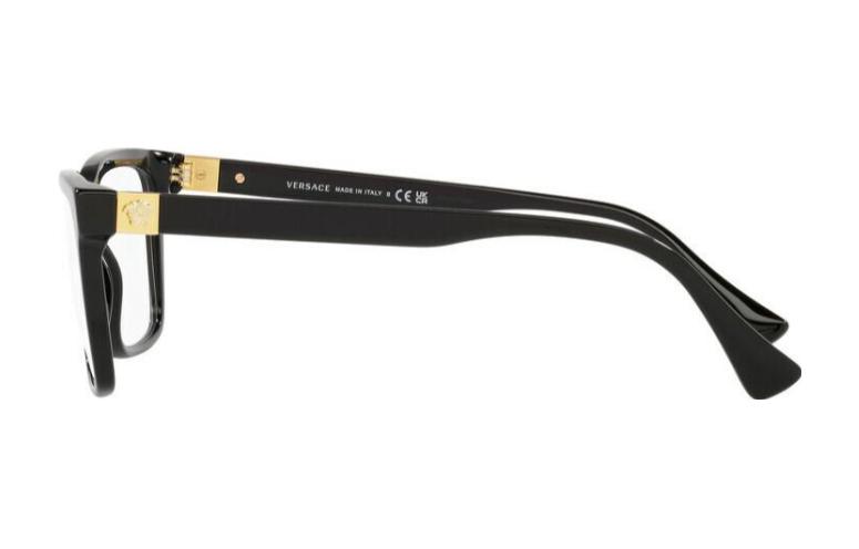 Details for VERSACE Bingkai Optik Persegi Panjang Hitam dengan Huruf Samping. VE3328GB1