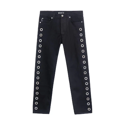 VERSACE Black Ring Hollow Slim Fit Casual Jeans A86007-A232938-A8008