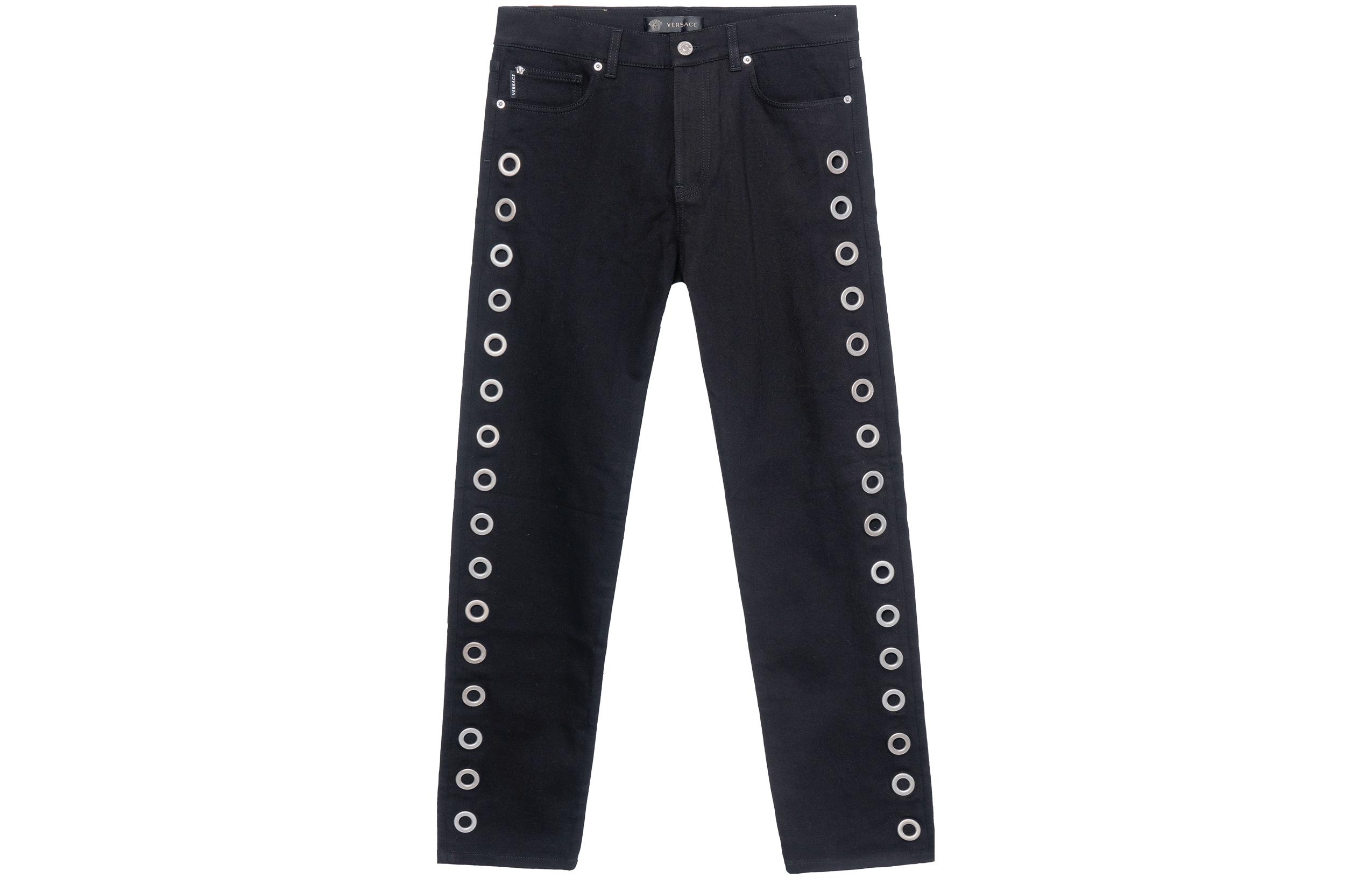 Order VERSACE 黑色戒環修身休閒牛仔褲 A86007-A232938-A8008
