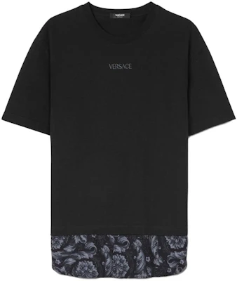 VERSACE Camiseta Negra de Manga Corta con Diseño de Logo Bordado 1013945-1A09484-1B000 Buy VERSACE Camiseta Negra de Manga Corta con Diseño de Logo Bordado 1013945-1A09484-1B000