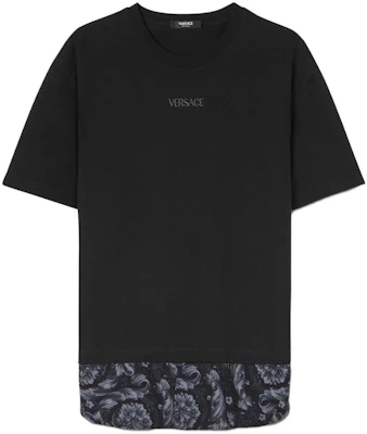 VERSACE Camiseta Negra de Manga Corta con Diseño de Logo Bordado 1013945-1A09484-1B000 Order VERSACE Camiseta Negra de Manga Corta con Diseño de Logo Bordado 1013945-1A09484-1B000