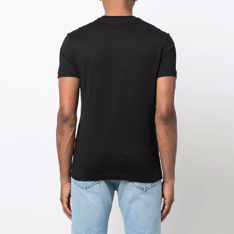 Purchase VERSACE  Black Short Sleeve T-Shirt with Letter Print Design. 10039111-A02781-1B000