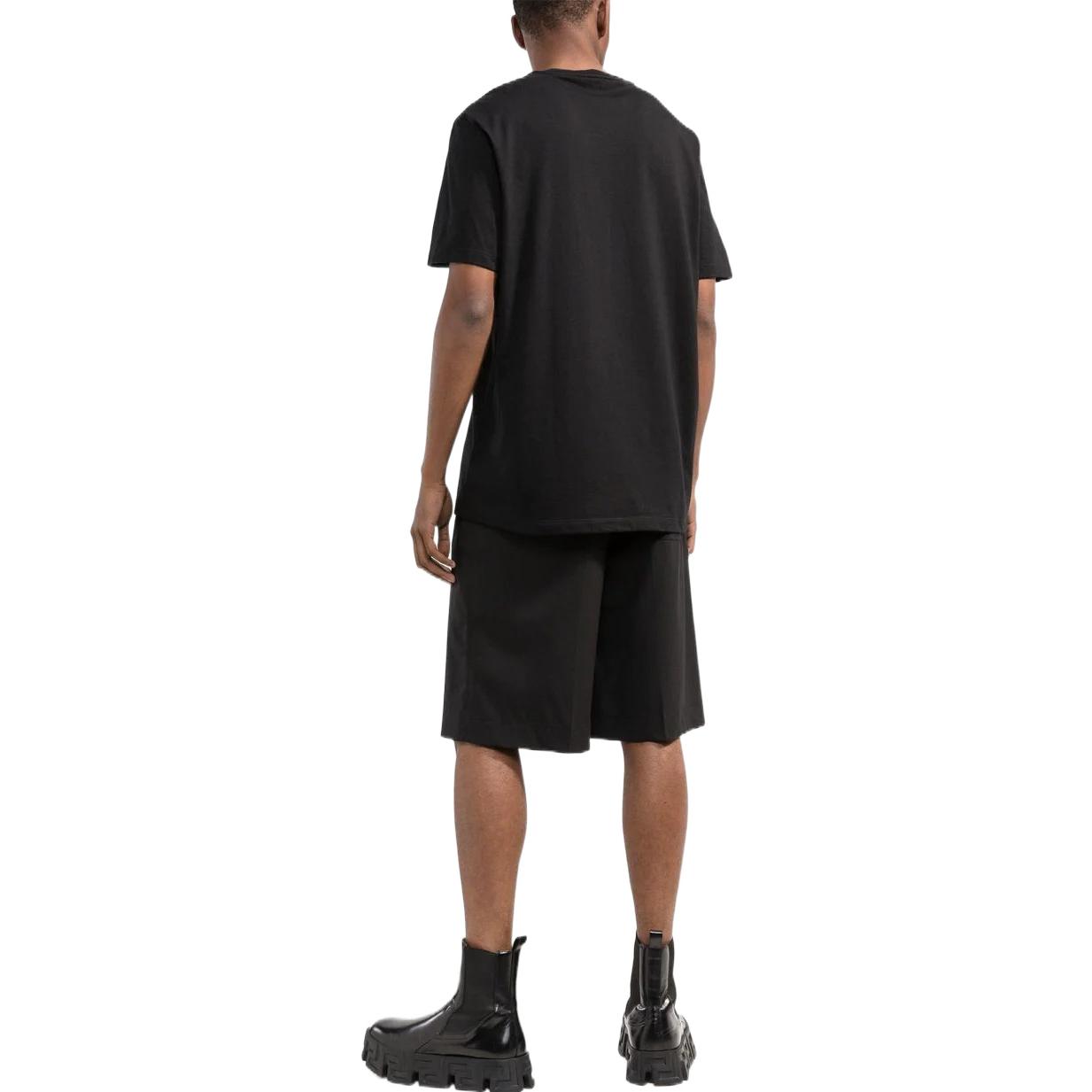 VERSACE  Black Short Sleeve T-Shirt with Logo Print Crew Neck Casual Wear 1006441-1A04408-1B000 圖 6