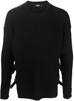 VERSACE Black Solid Color Crew Neck Long Sleeve Knit Sweater Casual 1011790-1A08069-1B000 VERSACE Black Solid Color Crew Neck Long Sleeve Knit Sweater Casual 1011790-1A08069-1B000