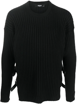 베르사체 블랙 솔리드 크루넥 긴팔 니트 스웨터 캐주얼 1011790-1A08069-1B000 Buy 베르사체 블랙 솔리드 크루넥 긴팔 니트 스웨터 캐주얼 1011790-1A08069-1B000