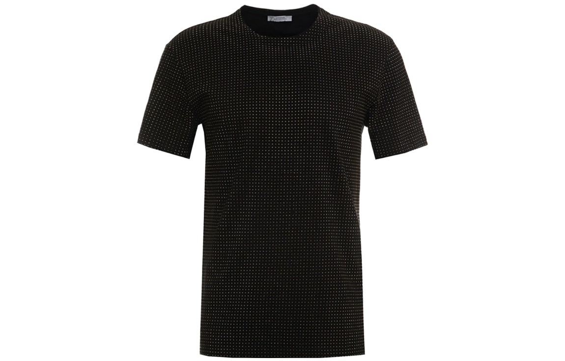 VERSACE  Black Solid Color Crew Neck Short Sleeve T-Shirt V800683R4-VJ00180-V1008 圖 2