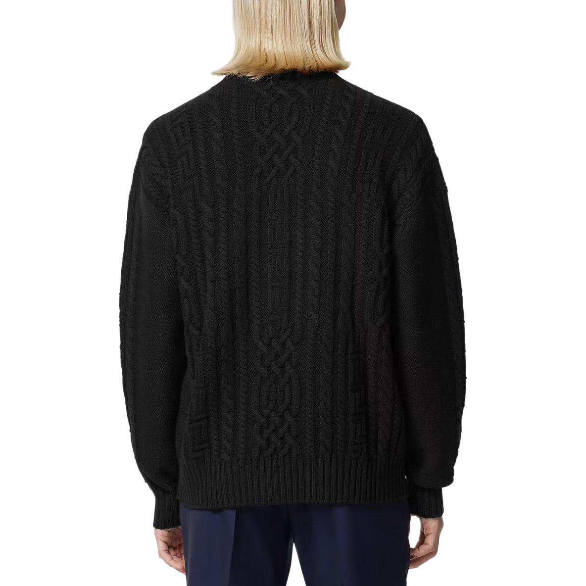 VERSACE  Black Solid Color Crewneck Pullover Sweater Long Sleeve 1013556-1A09578-1B000 圖 4